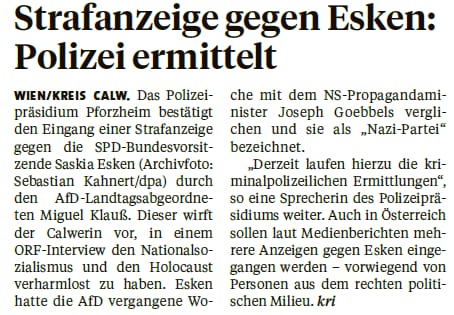 You are currently viewing Strafanzeige gegen Esken: Polizei ermittelt